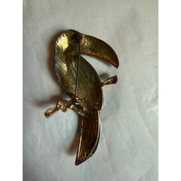 Vitnage Toucan Brooch Pin Goldtone - Picture 3 of 5